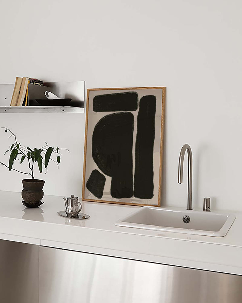 Bold Black Abstraktes Formen Poster – Bold Black Abstract Forms