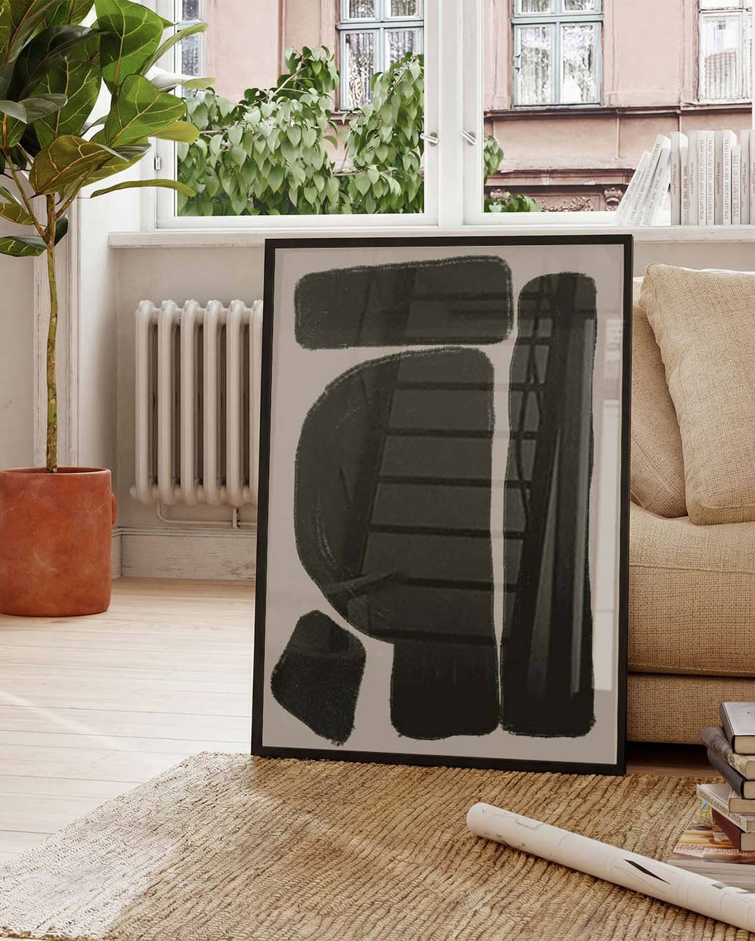 Bold Black Abstraktes Formen Poster – Bold Black Abstract Forms