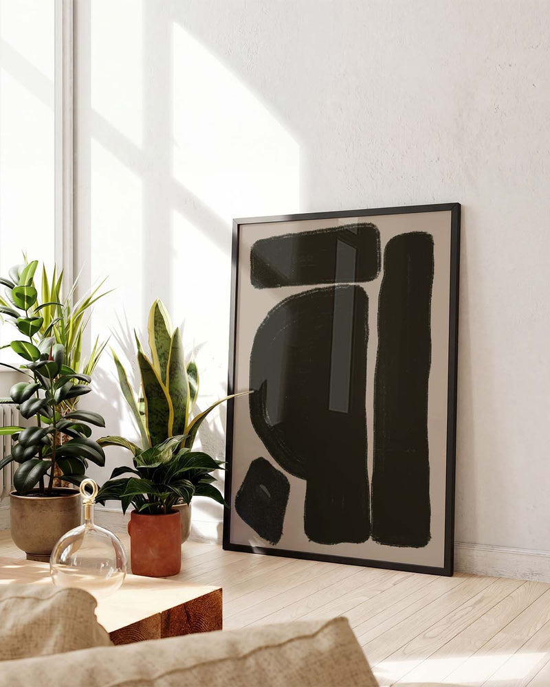Bold Black Abstraktes Formen Poster – Bold Black Abstract Forms