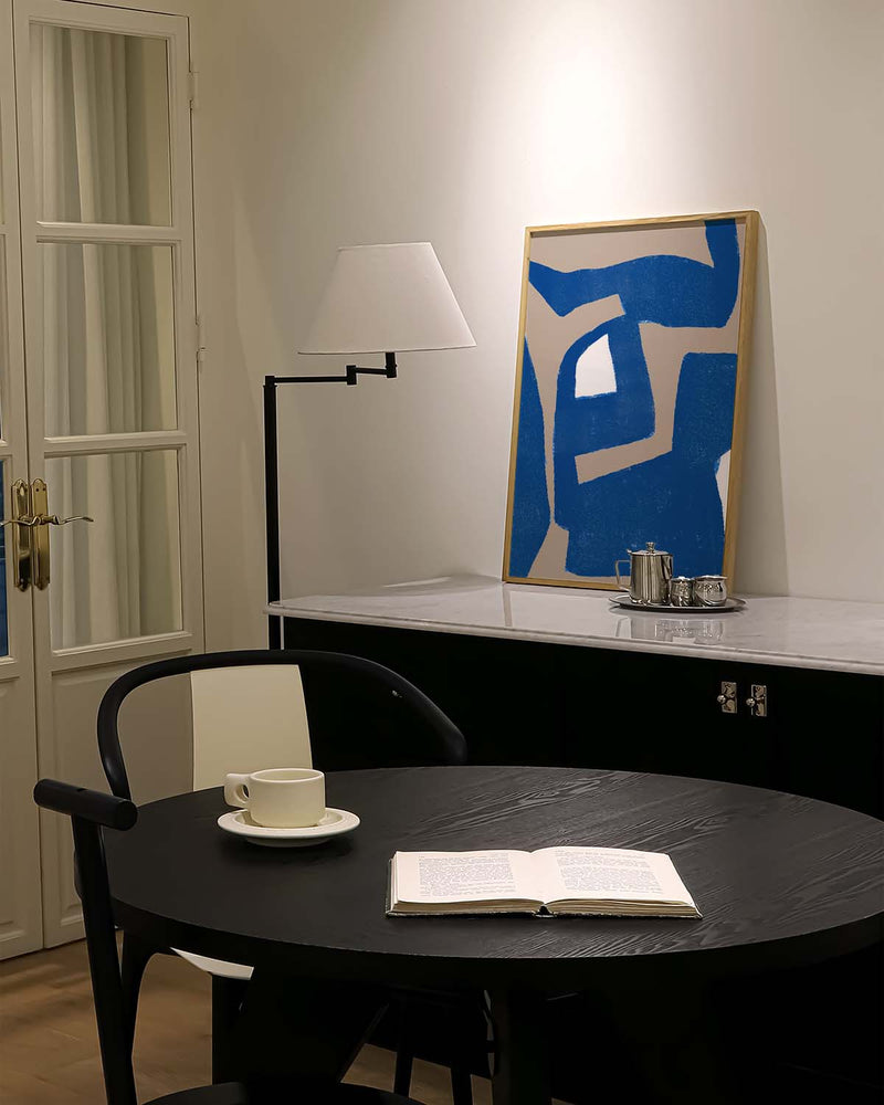 Abstraktes Blau Poster modern – Bold Blue Abstract Form