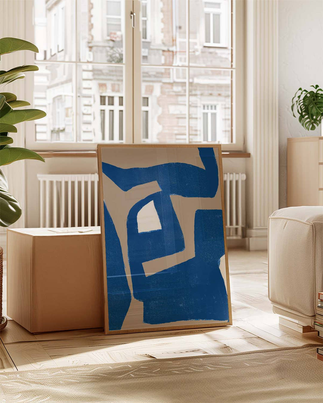 Abstraktes Blau Poster modern – Bold Blue Abstract Form