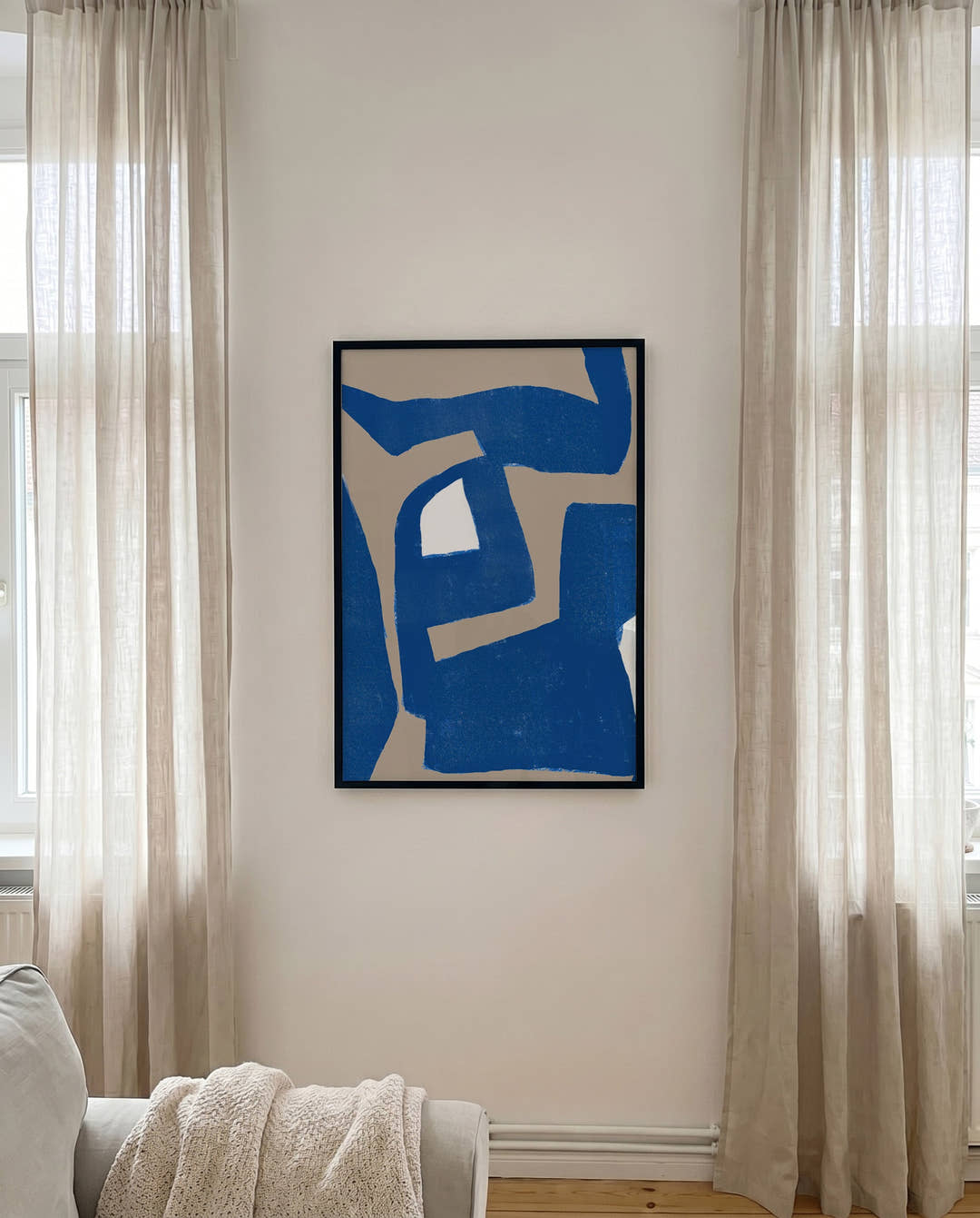 Abstraktes Blau Poster modern – Bold Blue Abstract Form