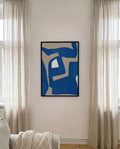 Abstraktes Blau Poster modern – Bold Blue Abstract Form