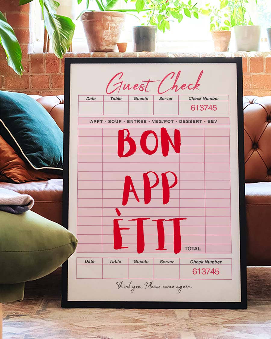 Bon Appetit Typografie Poster – Bon Appetit