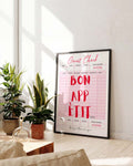 Bon Appetit Typografie Poster – Bon Appetit