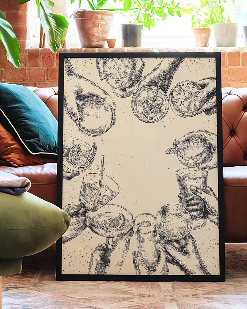 Cocktail Gläser Cheers Poster – Cheers Cocktail Glasses