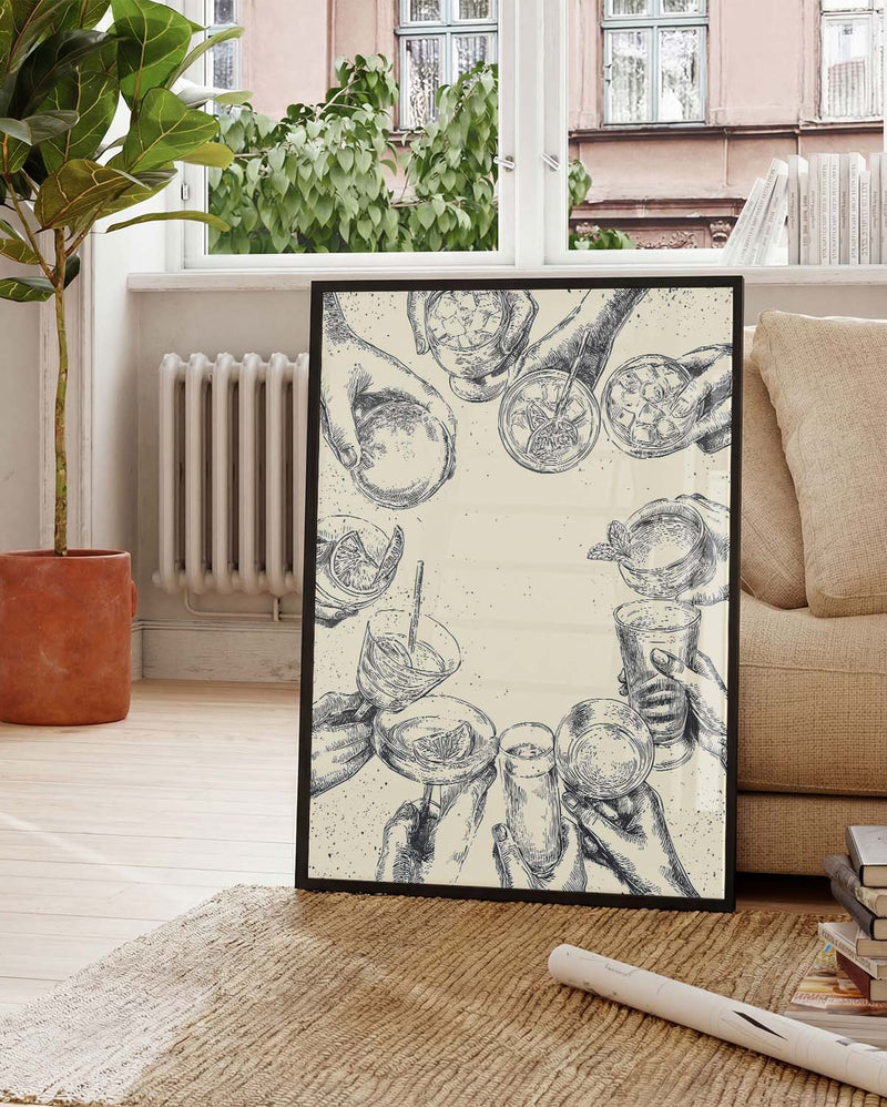 Cocktail Gläser Cheers Poster – Cheers Cocktail Glasses
