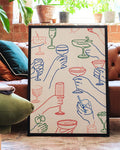 Modernes Cocktail Muster Poster – Cocktail Pattern