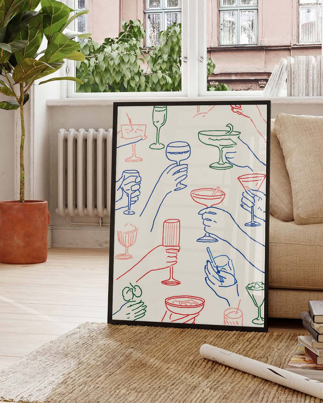 Modernes Cocktail Muster Poster – Cocktail Pattern