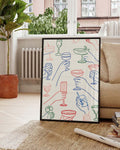 Modernes Cocktail Muster Poster – Cocktail Pattern