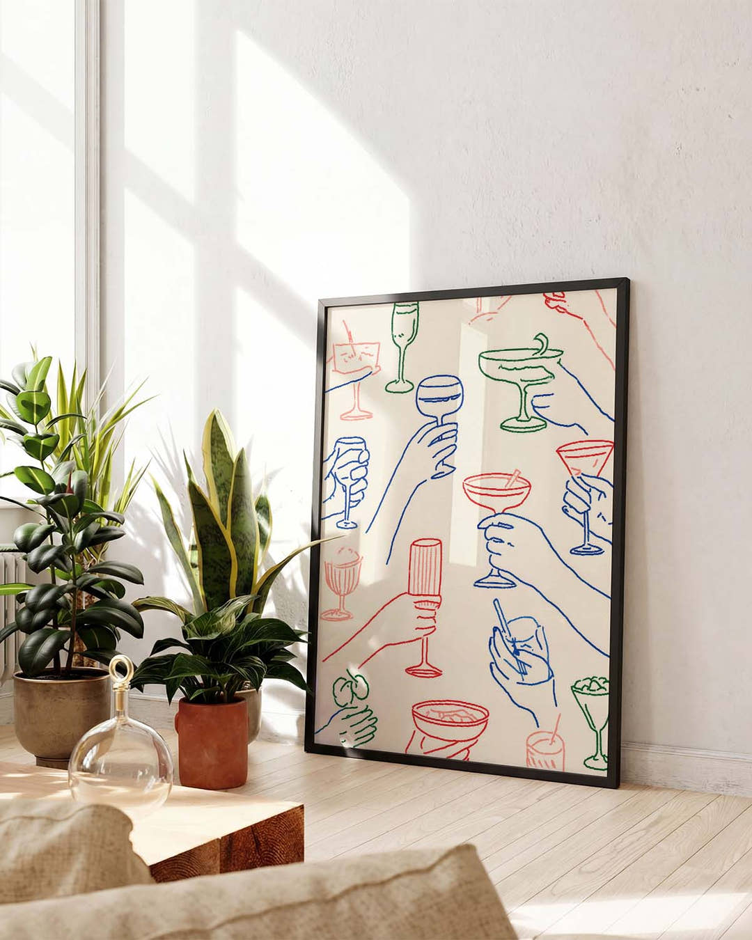 Modernes Cocktail Muster Poster – Cocktail Pattern