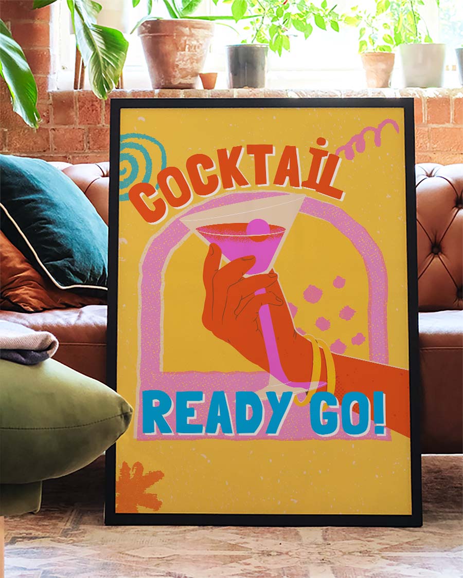 Retro Cocktail Poster Ready Go – Cocktail Ready Go
