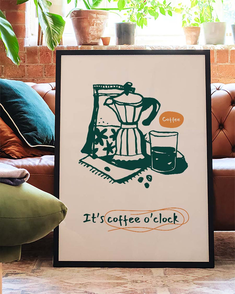 Coffee O’Clock Typografie Poster – Coffee OClock