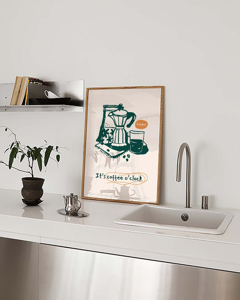Coffee O’Clock Typografie Poster – Coffee OClock