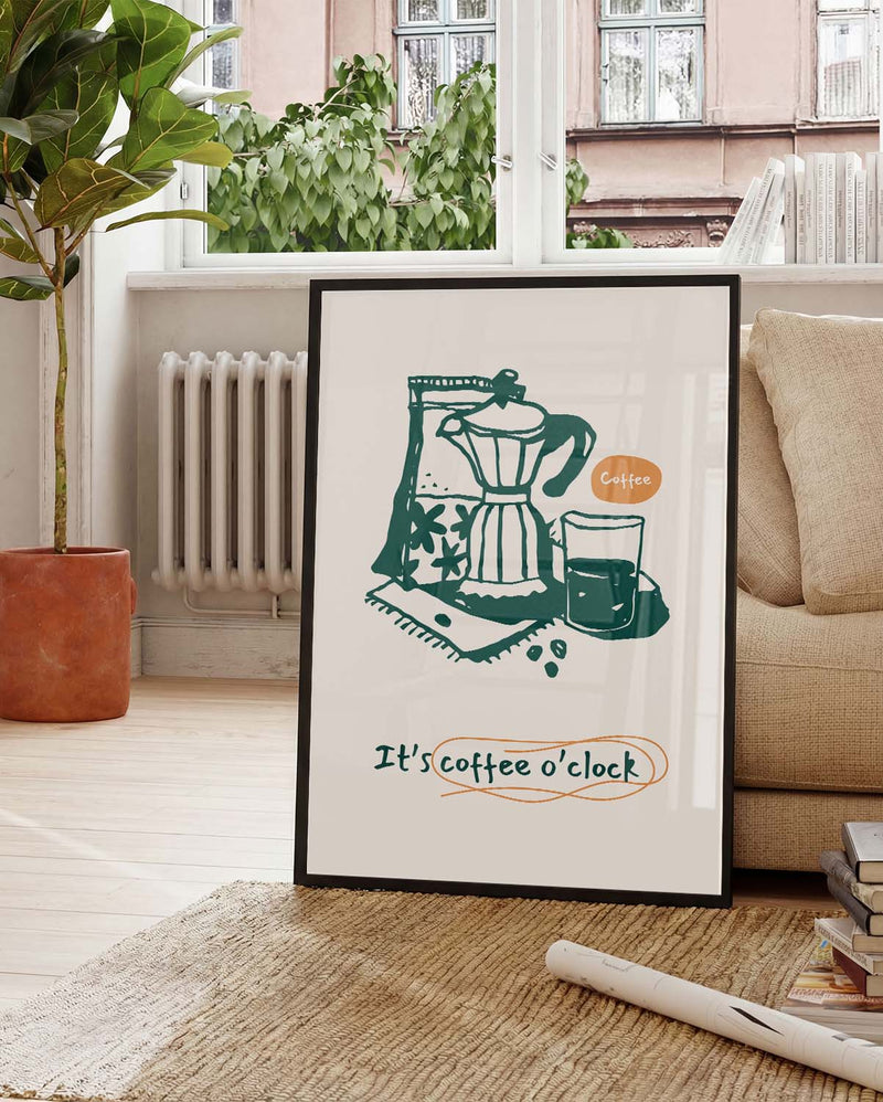 Coffee O’Clock Typografie Poster – Coffee OClock