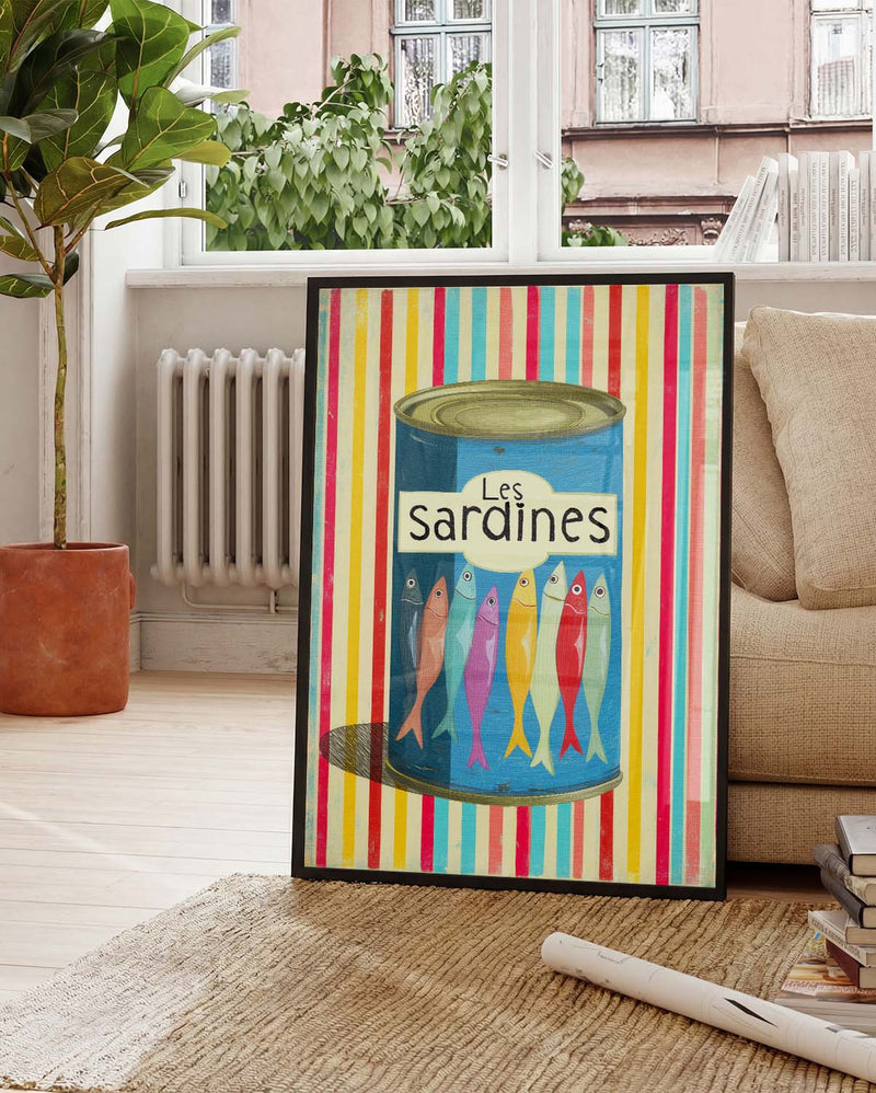 Sardines Retro Food Poster – Colorful Sardines Can