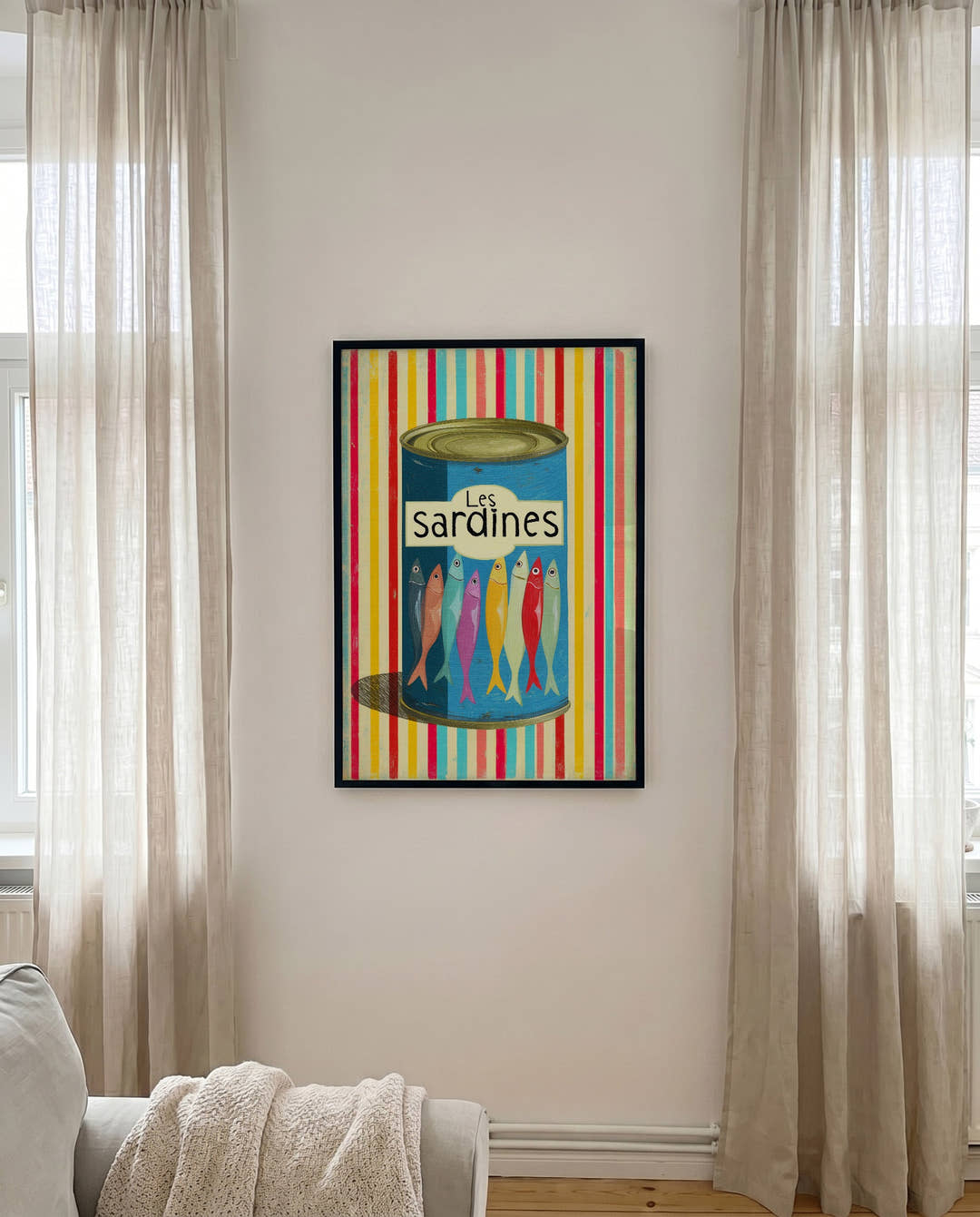 Sardines Retro Food Poster – Colorful Sardines Can