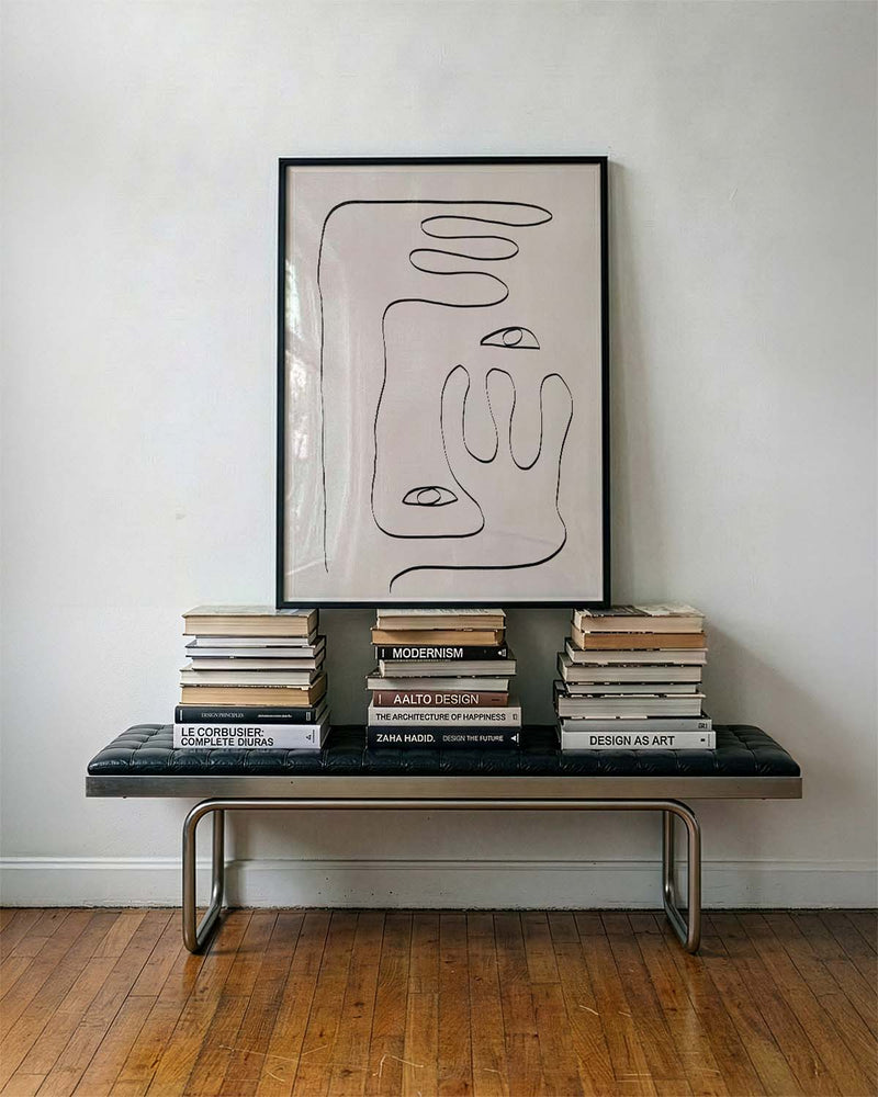 Minimalistisches Linien Gesicht Poster – Continuous Line Face