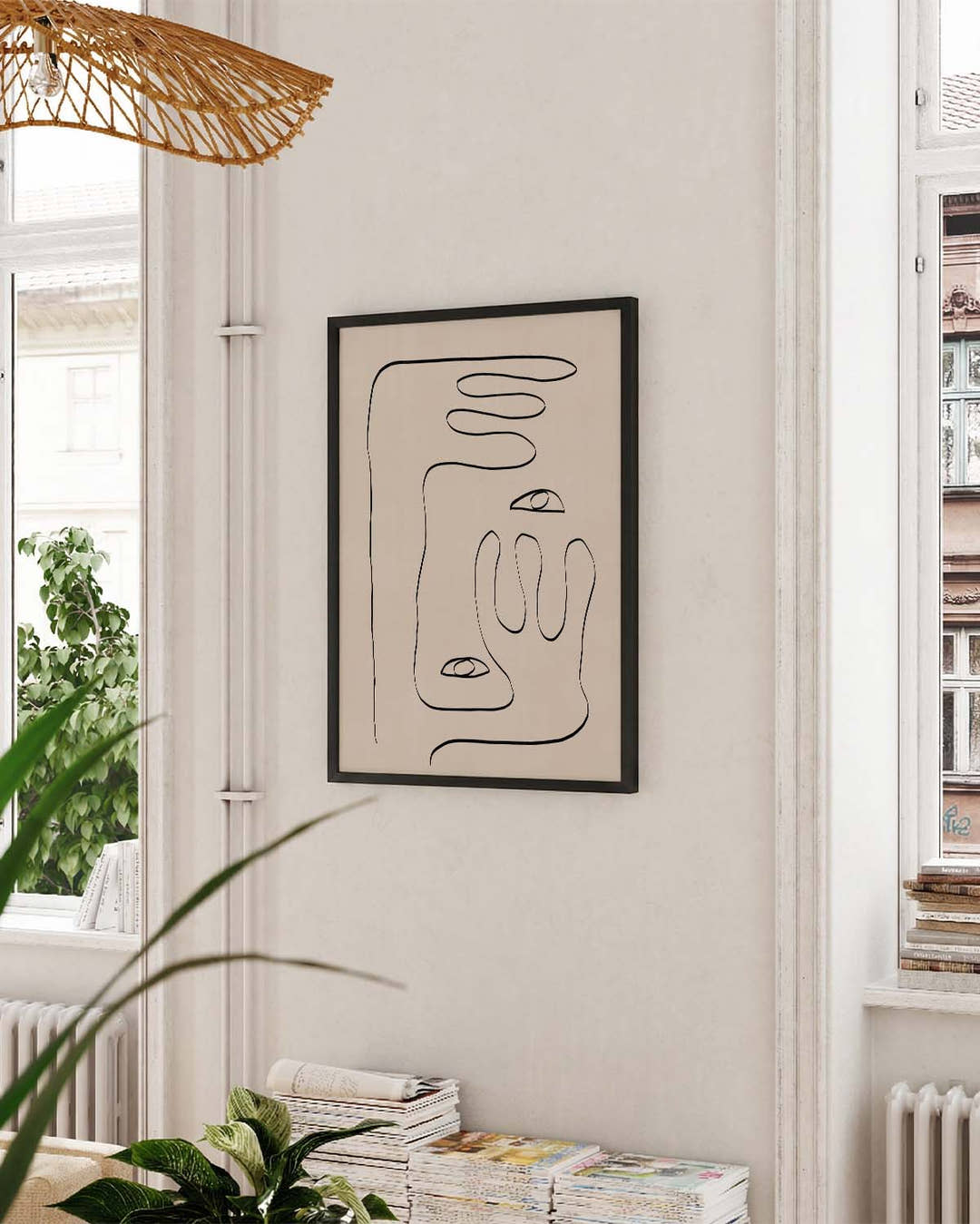 Minimalistisches Linien Gesicht Poster – Continuous Line Face