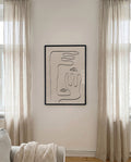 Minimalistisches Linien Gesicht Poster – Continuous Line Face