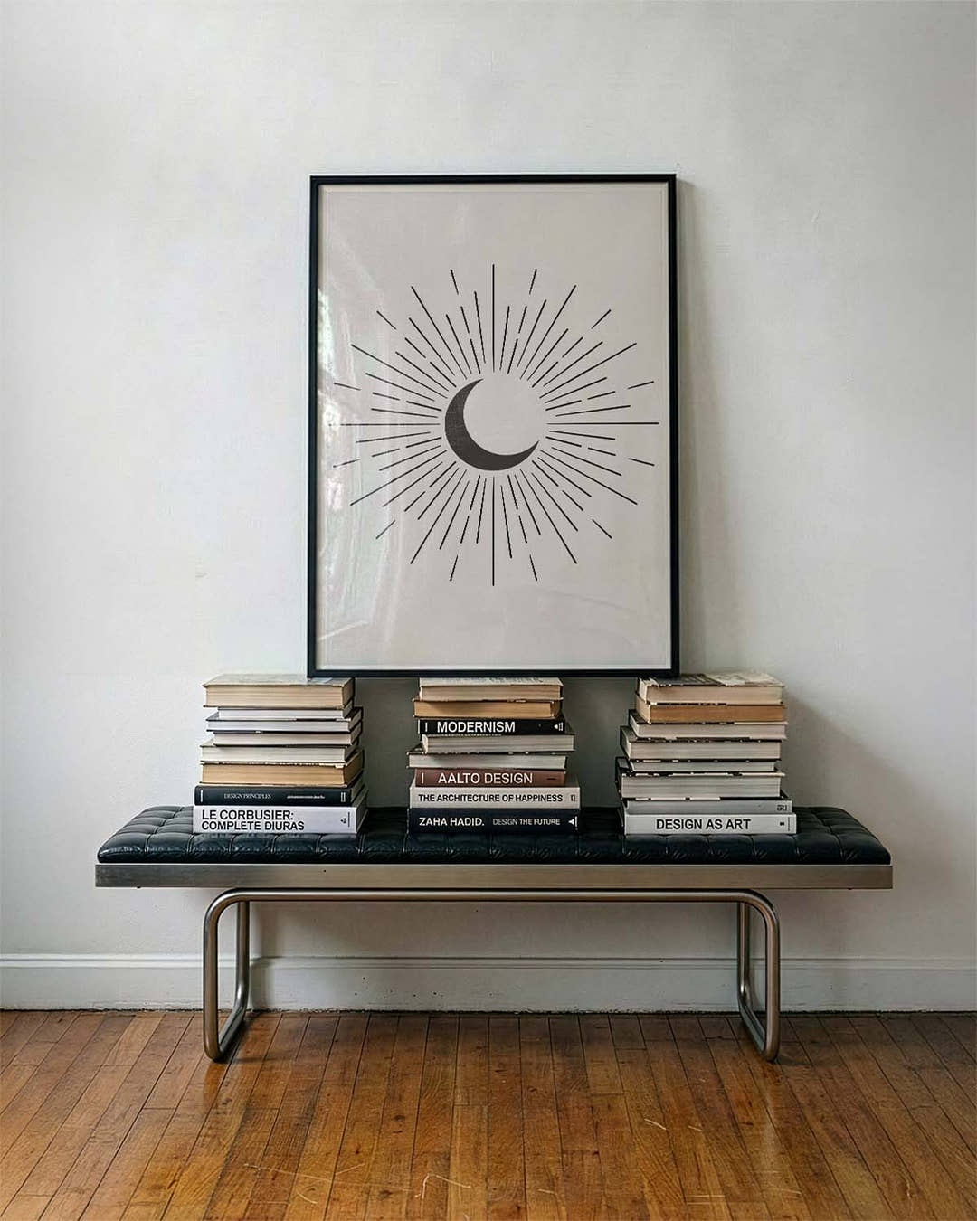 Sonne Mond Poster minimalistisch – Crescent Sun Radiance