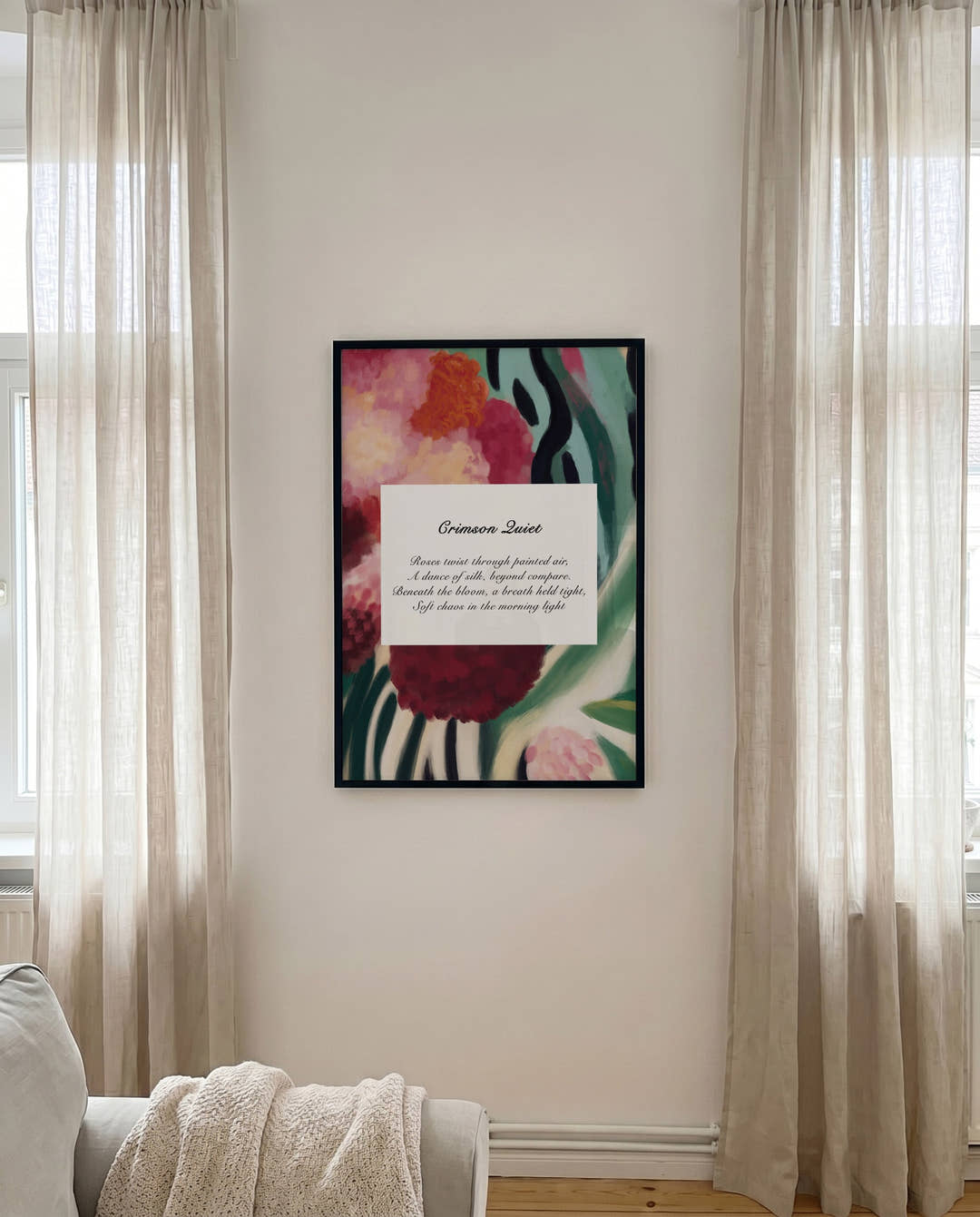 Crimson Quiet | Floral Art Poster