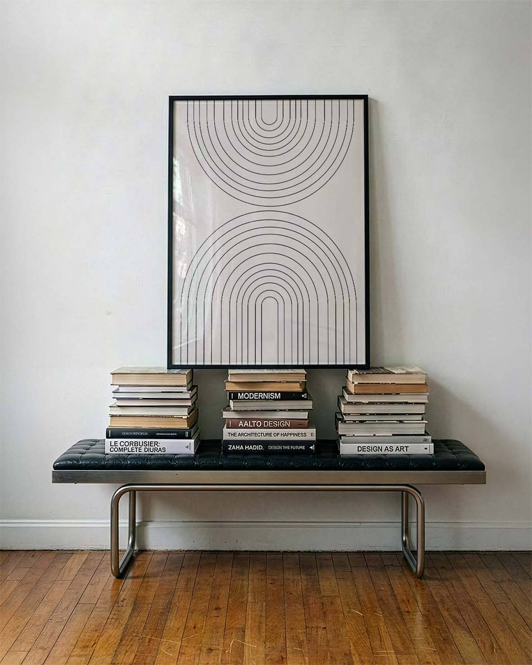 Minimalistisches Bogen Poster – Double Arch Rhythm