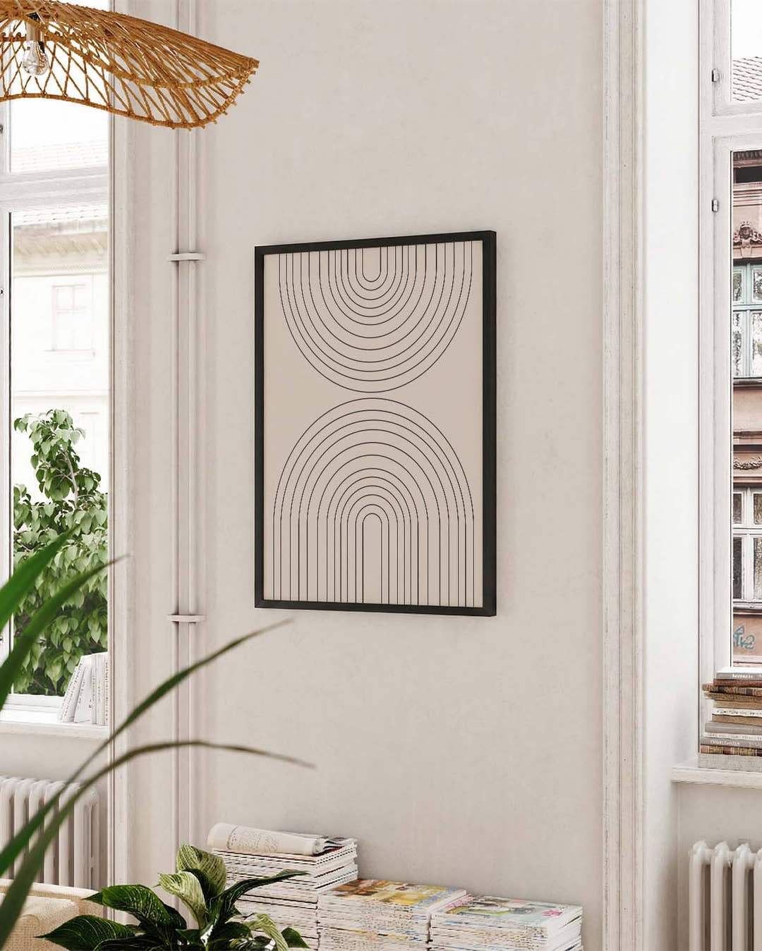 Minimalistisches Bogen Poster – Double Arch Rhythm
