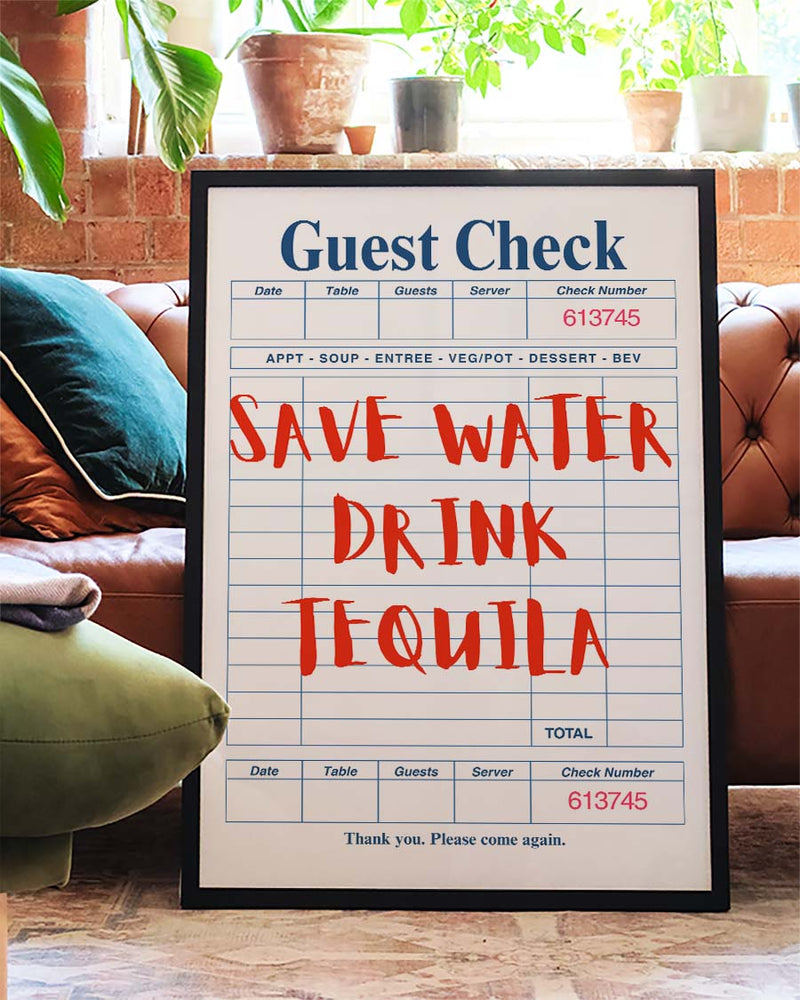 Drink Tequila Typografie Poster – Drink Tequila