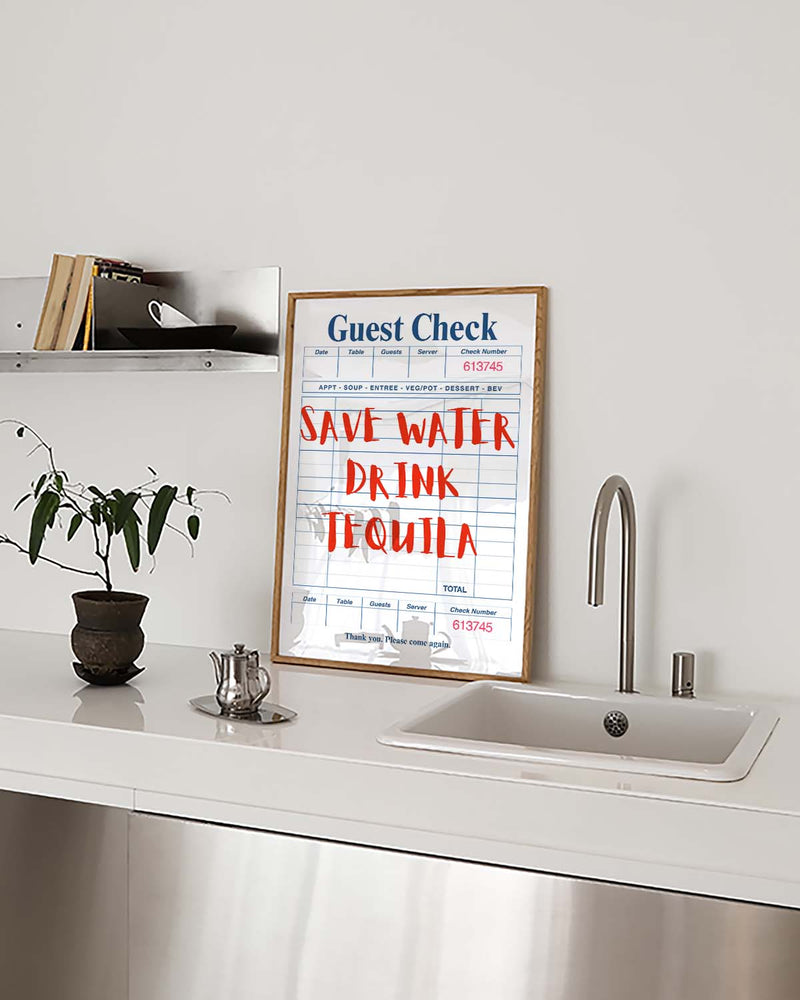 Drink Tequila Typografie Poster – Drink Tequila