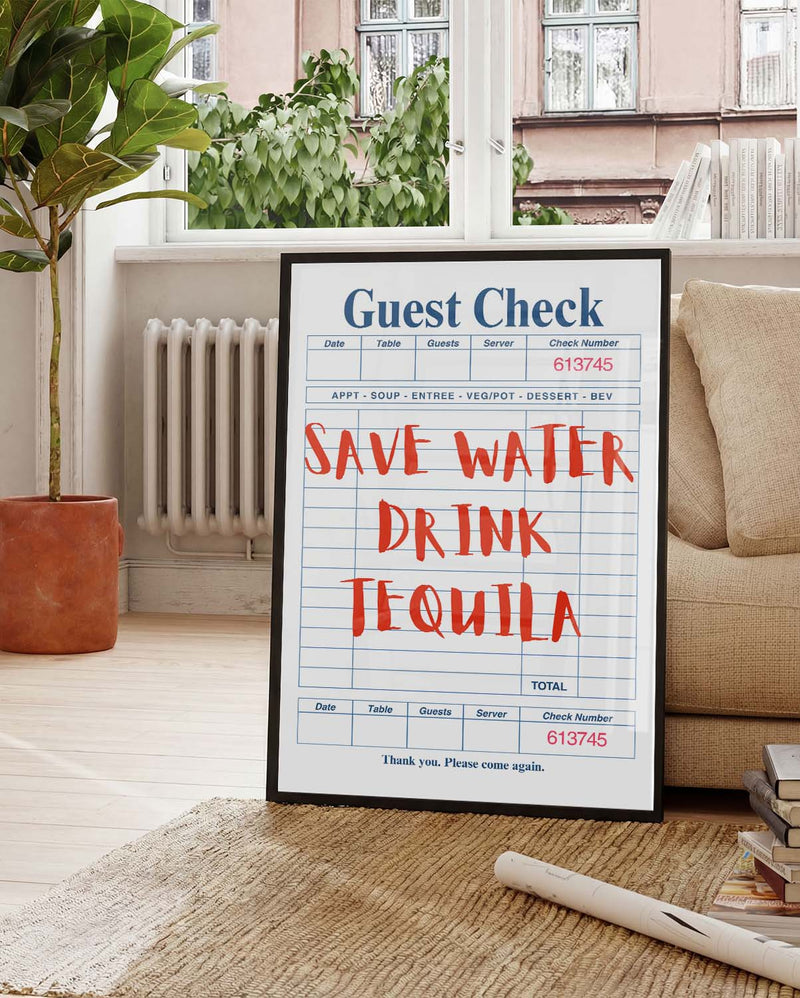 Drink Tequila Typografie Poster – Drink Tequila