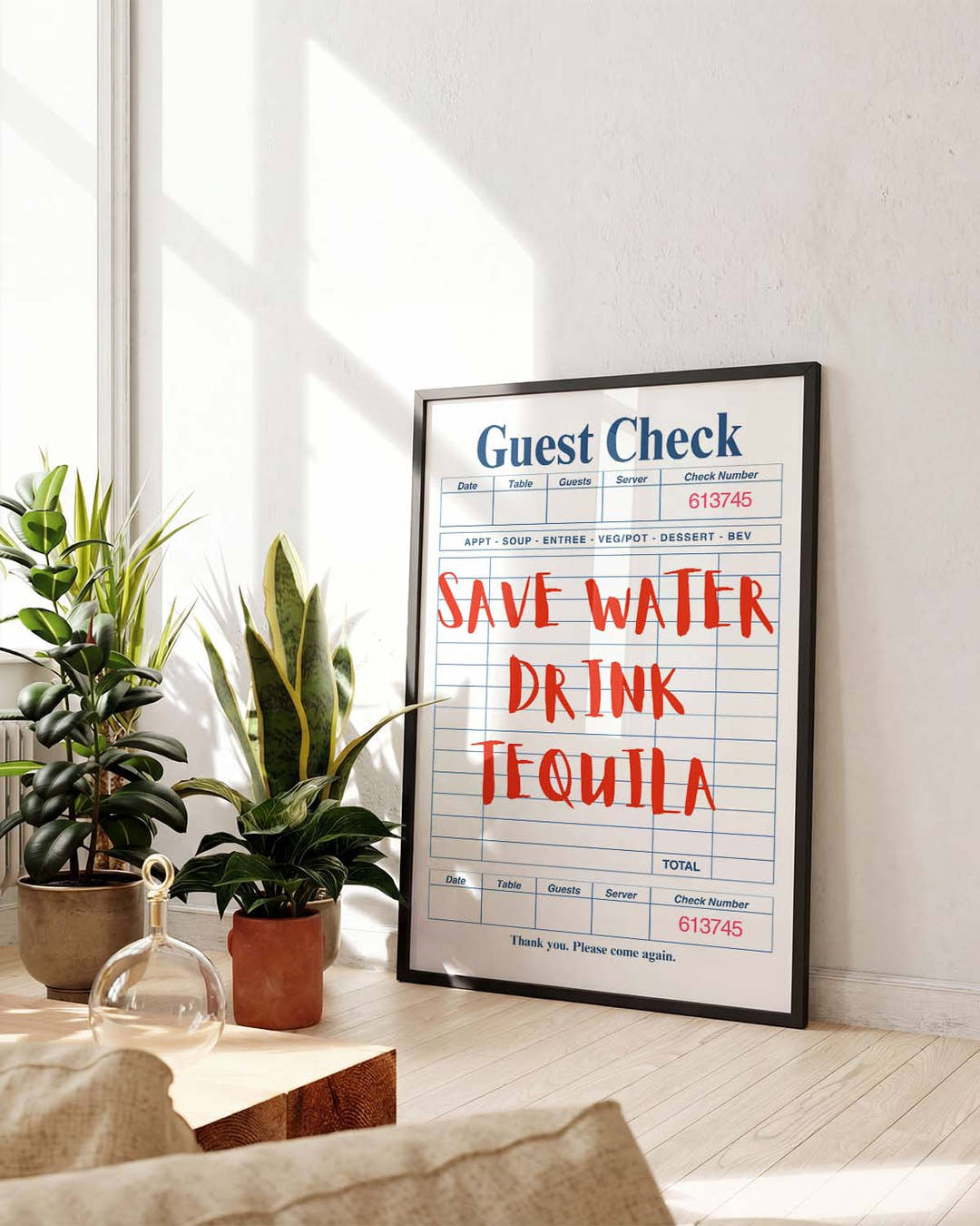 Drink Tequila Typografie Poster – Drink Tequila