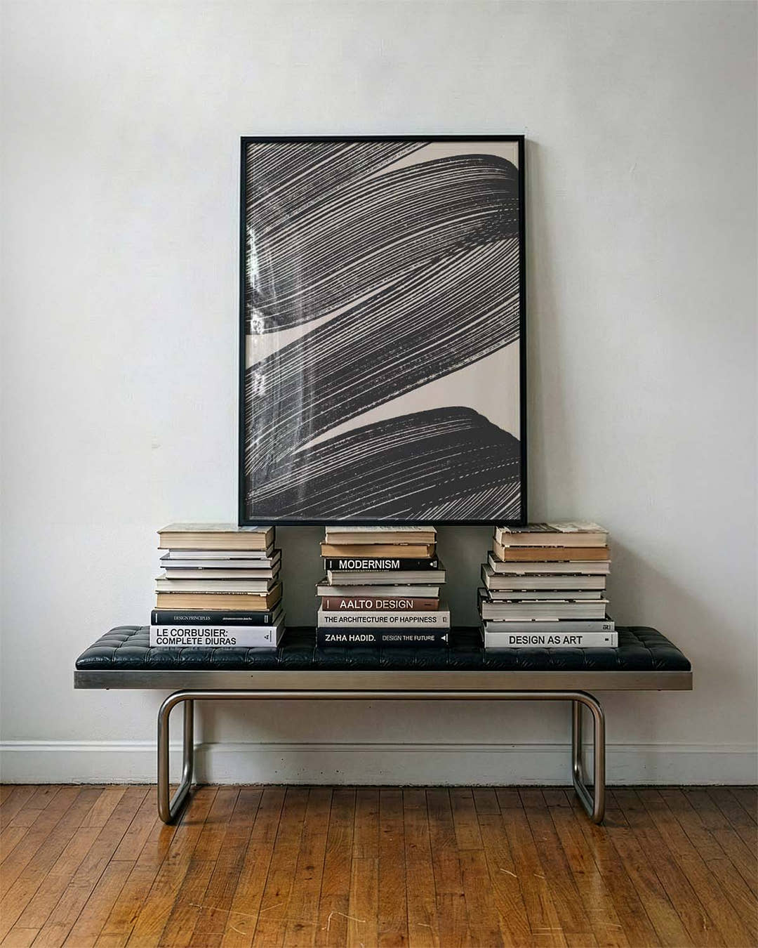 Abstraktes Pinsel Poster – Dunkle Flussdynamik