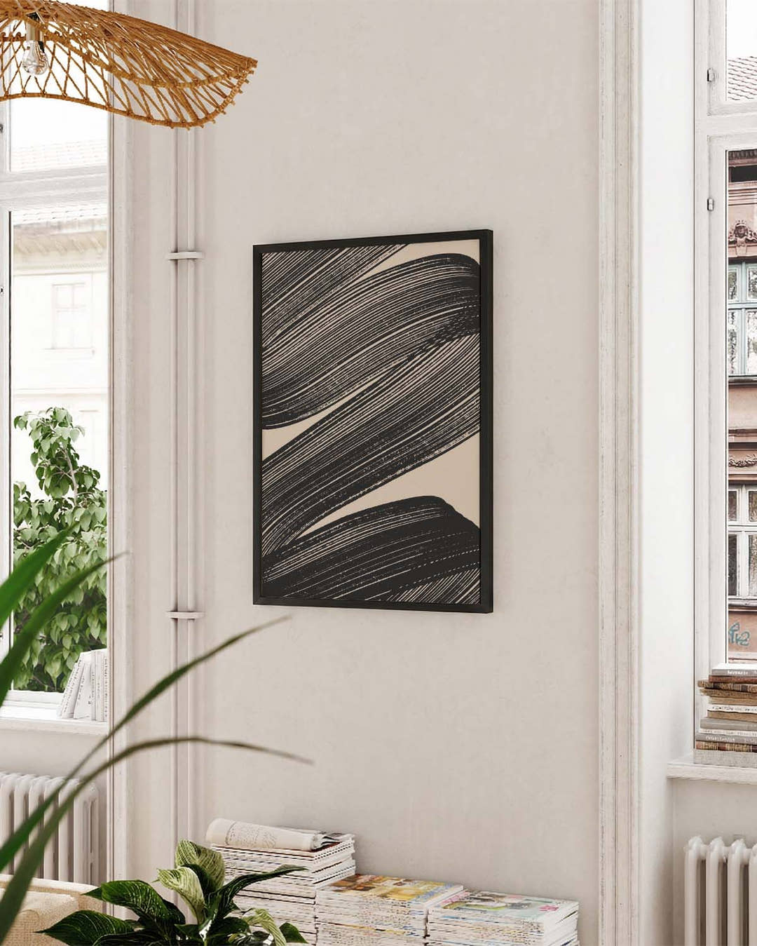 Abstraktes Pinsel Poster – Dunkle Flussdynamik