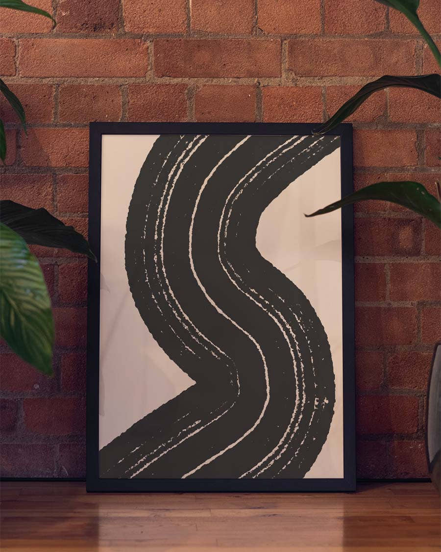Abstraktes Linien Poster – Dynamische S-Form