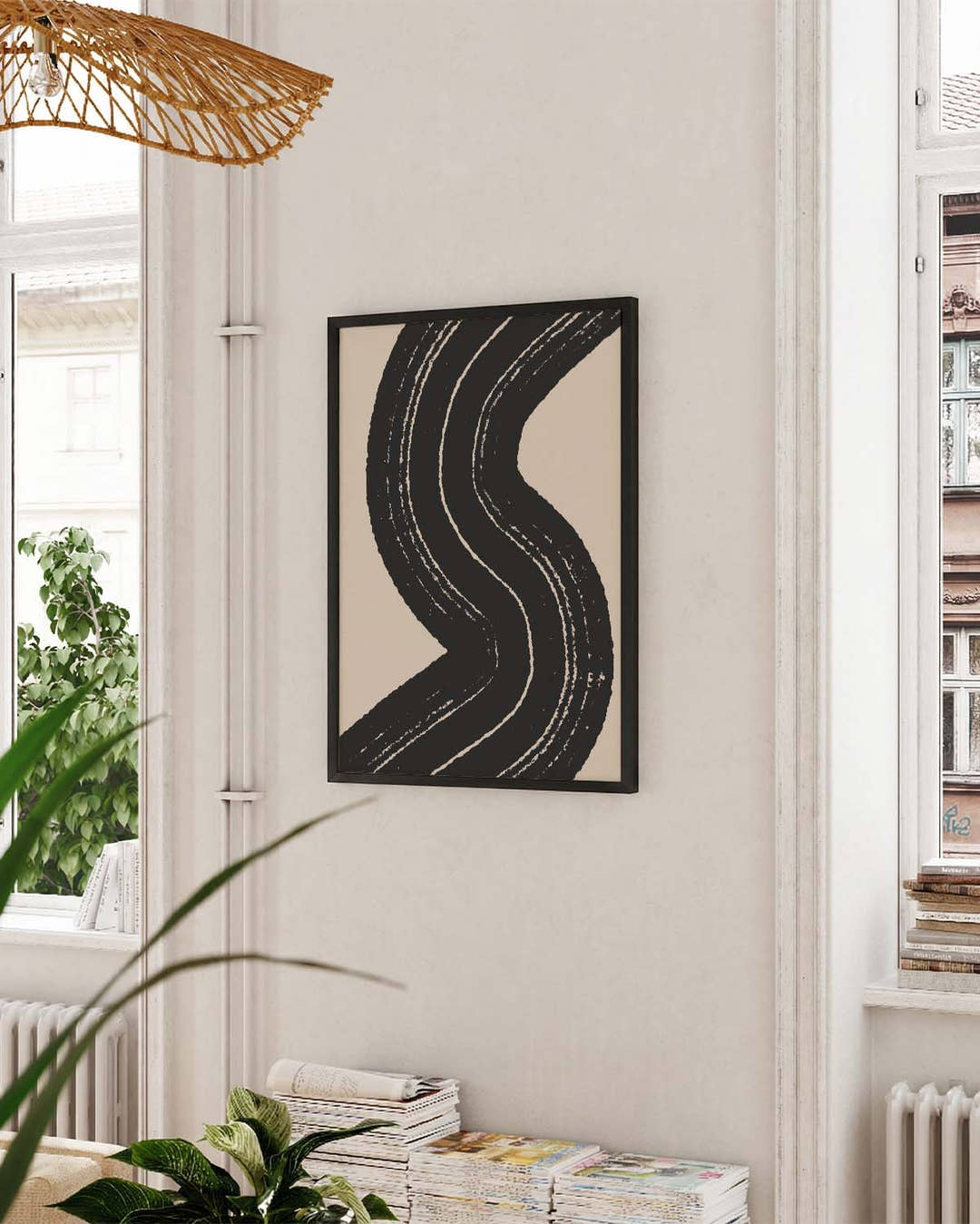 Abstraktes Linien Poster – Dynamische S-Form