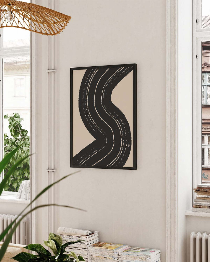 Abstraktes Linien Poster – Dynamische S-Form