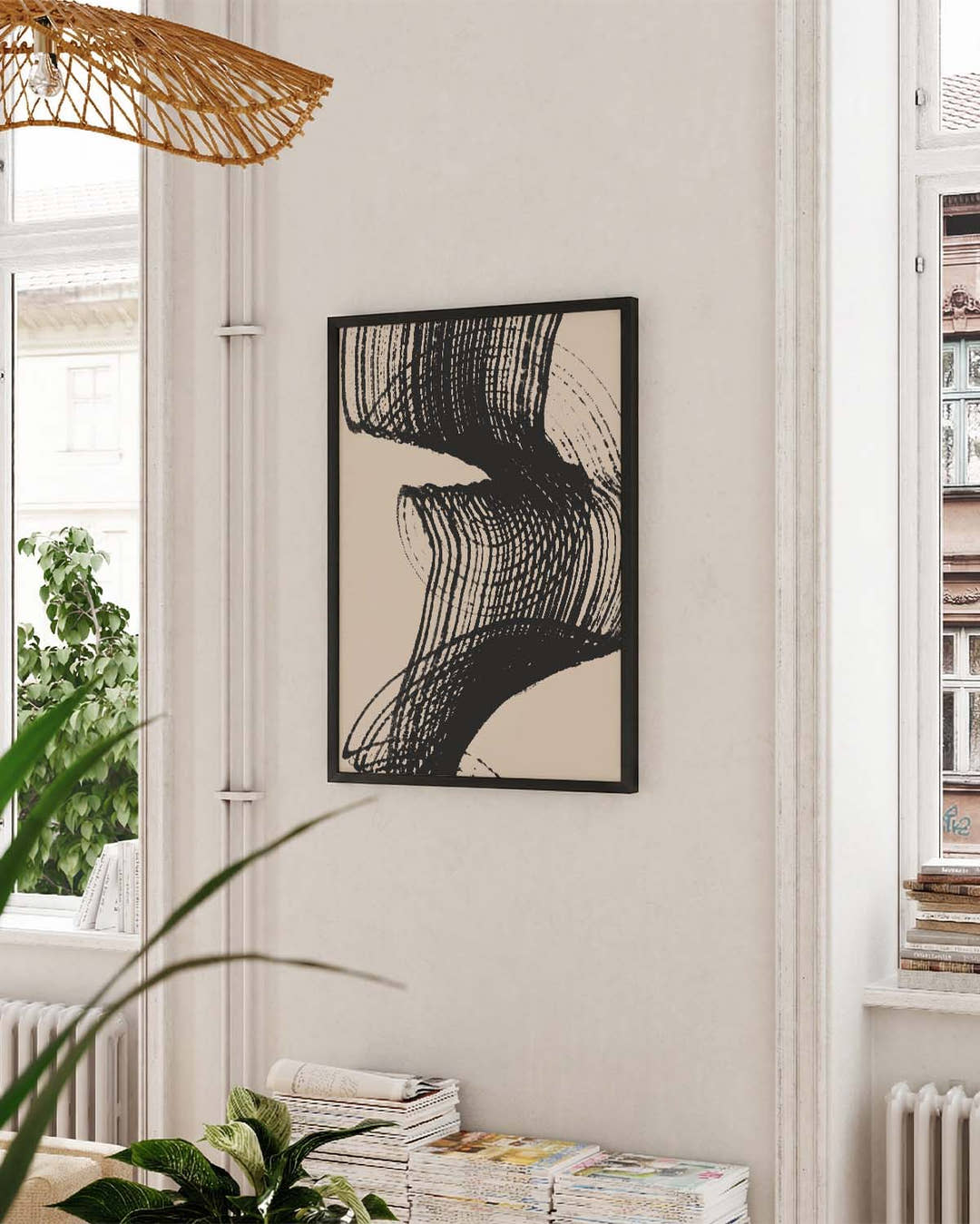Abstraktes Schwarz Struktur Poster – Dynamische Schwarzstruktur
