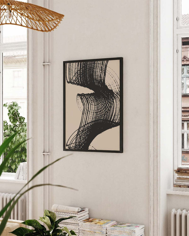 Abstraktes Schwarz Struktur Poster – Dynamische Schwarzstruktur