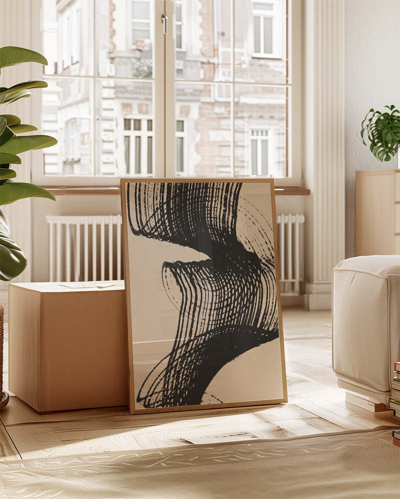 Abstraktes Schwarz Struktur Poster – Dynamische Schwarzstruktur
