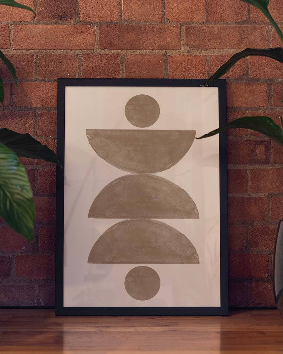 Geometrisches Erdton Poster – Earthy Geometric Stack