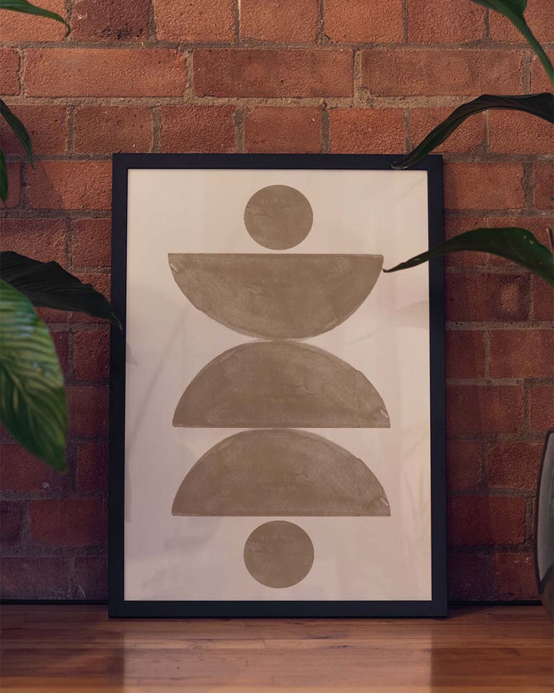 Geometrisches Erdton Poster – Earthy Geometric Stack