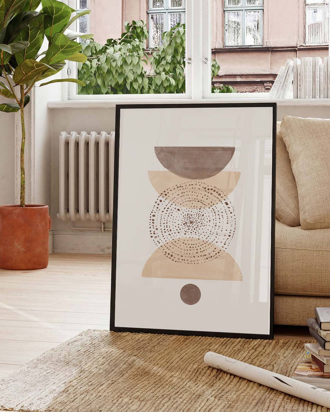 Erdige Geometrische Balance Poster – Earthy Geometric Stack
