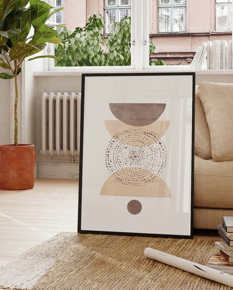 Erdige Geometrische Balance Poster – Earthy Geometric Stack