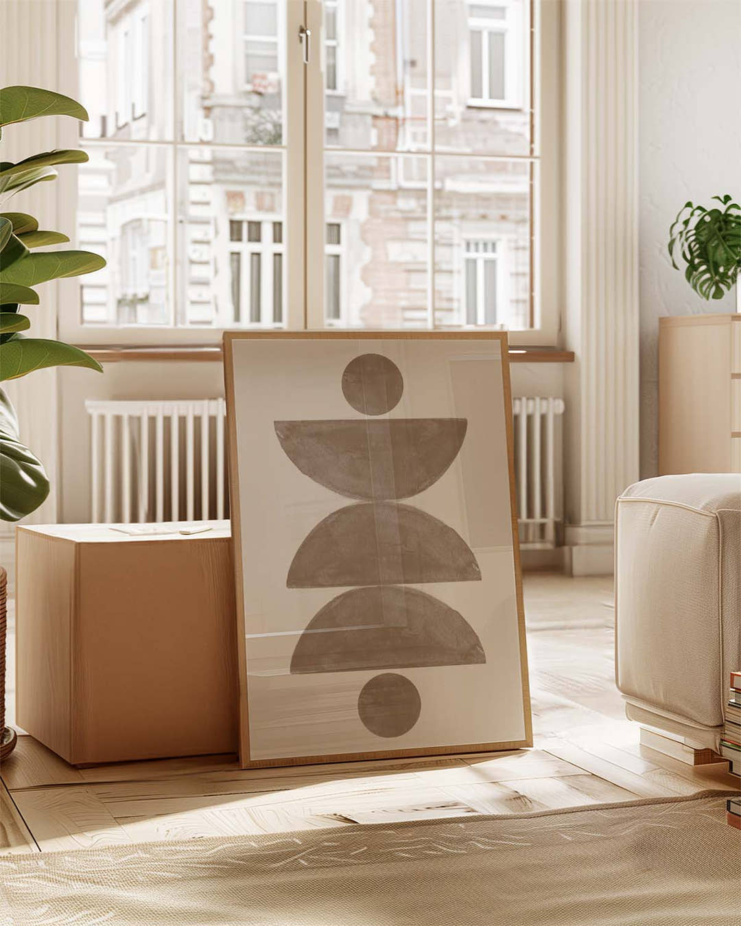 Geometrisches Erdton Poster – Earthy Geometric Stack