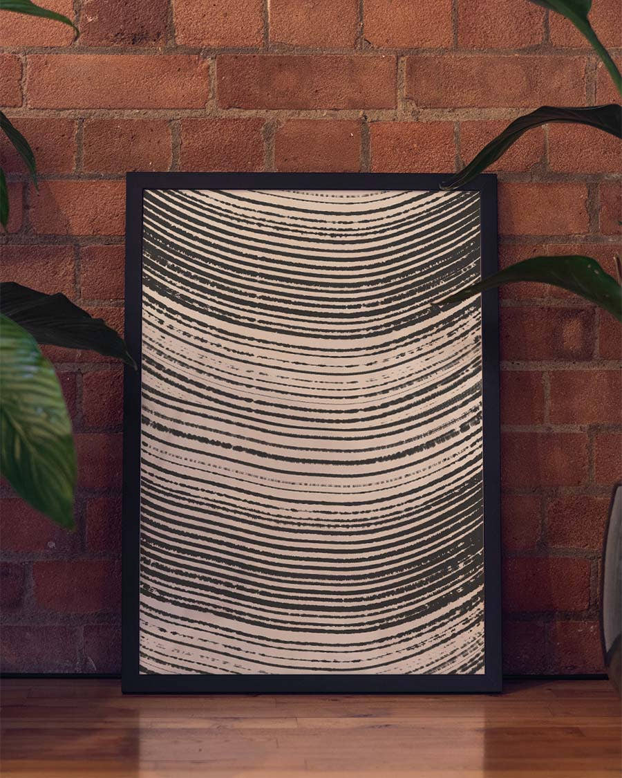 Abstraktes Linien Poster modern – Feine Linienstruktur