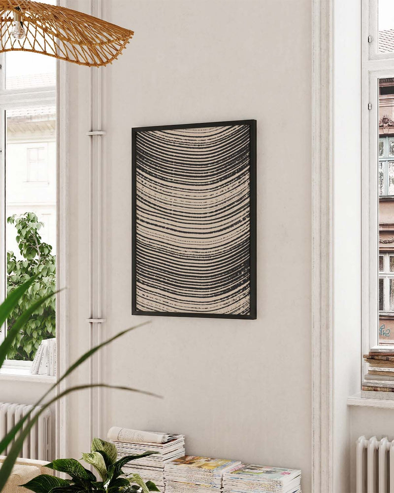 Abstraktes Linien Poster modern – Feine Linienstruktur