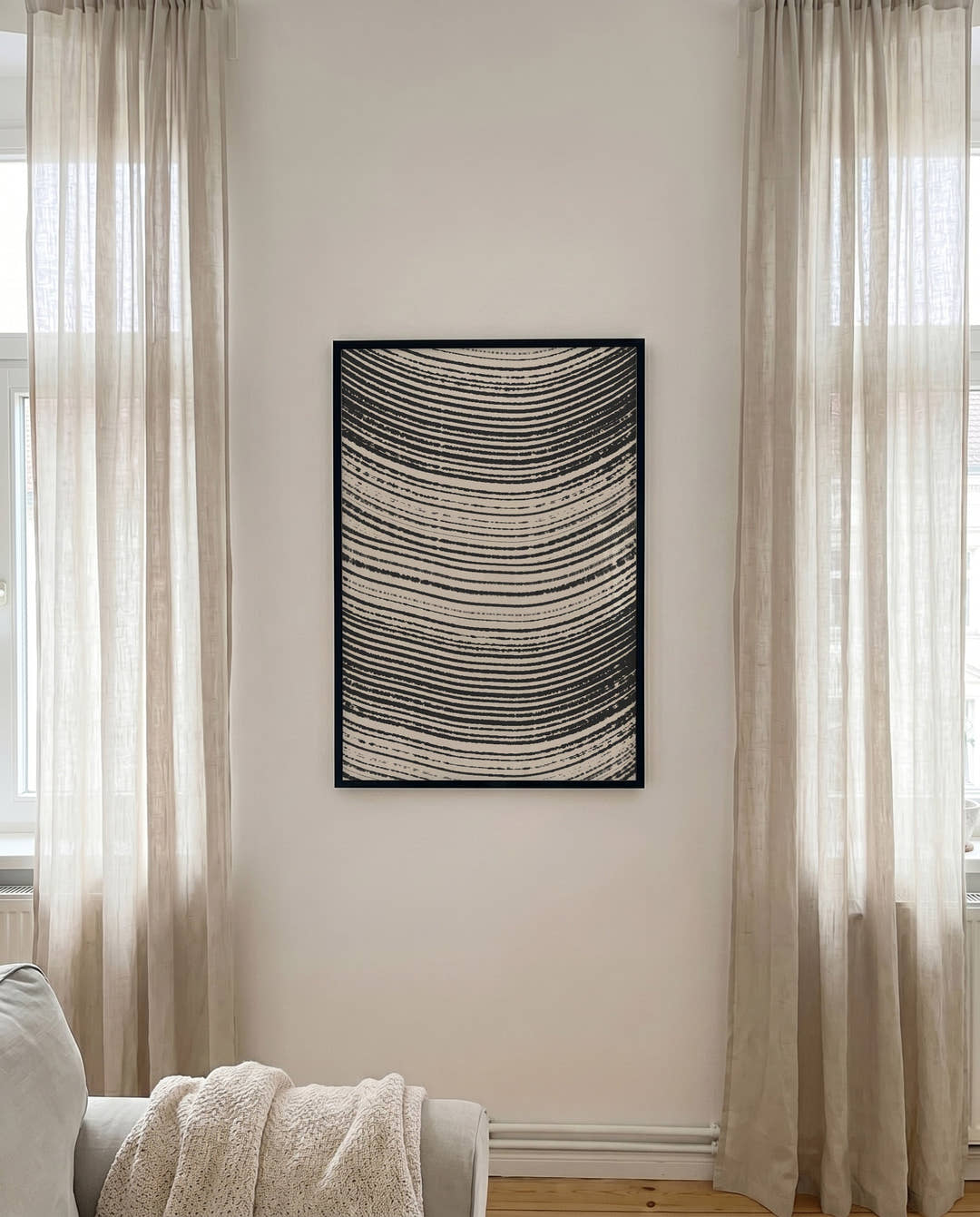 Abstraktes Linien Poster modern – Feine Linienstruktur