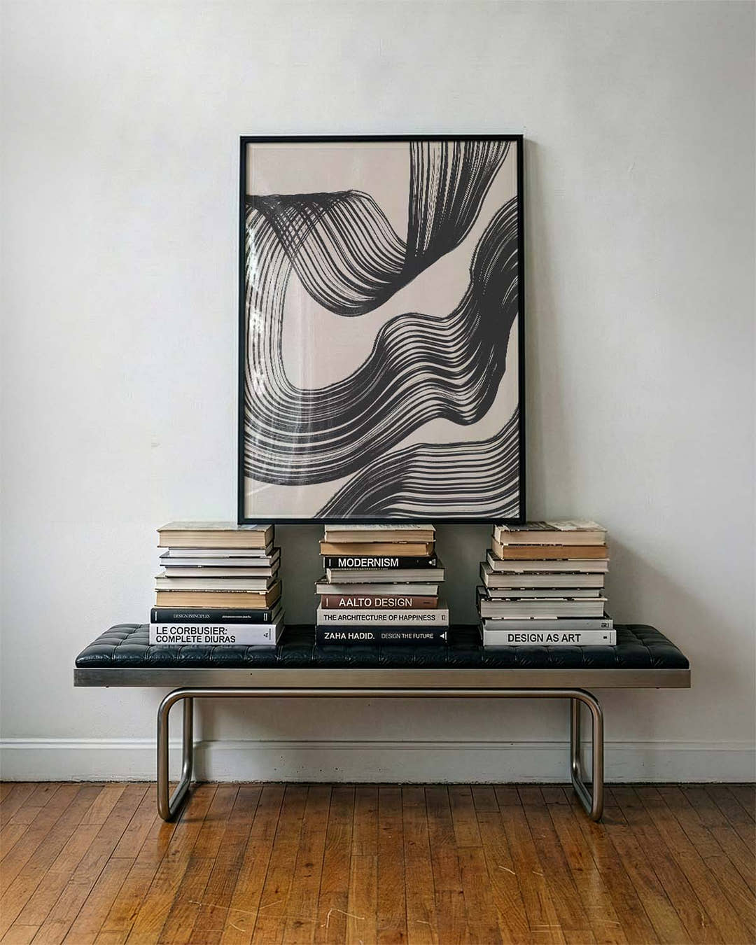 Fließendes Linien Poster – Fliessende Formkomposition
