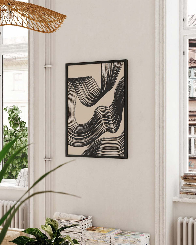 Fließendes Linien Poster – Fliessende Formkomposition